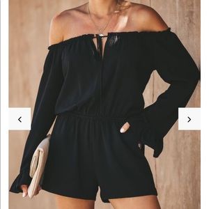 Vici Thank U, Next Pocketed Off Shoulder Romper